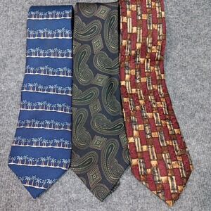 Lot Of 3 Silk Tie Designers Polo Ralph Lauren Ermenegildo Zegna Tommy Hilfinger